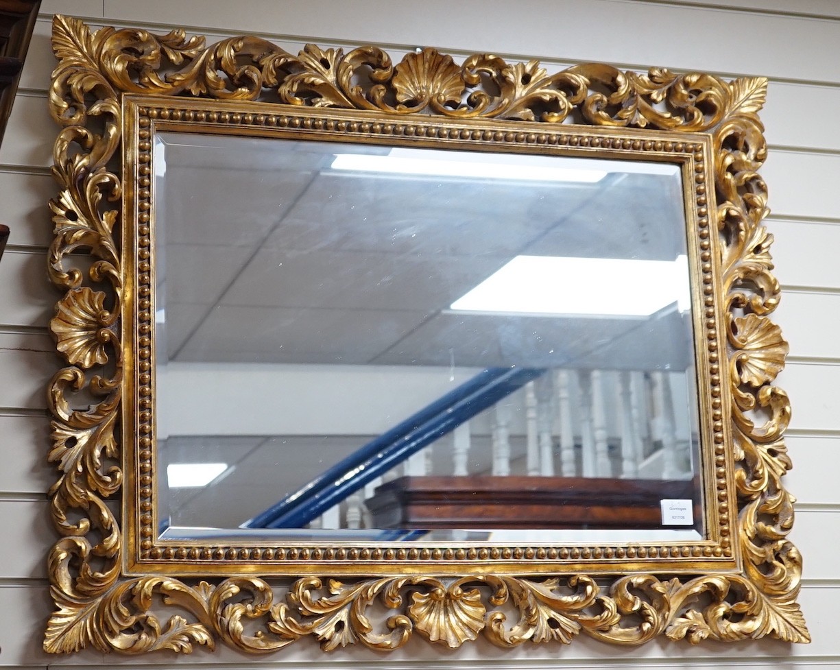 A Florentine giltwood wall mirror, width 98cm, height 77cm *Please note the sale commences at 9am.